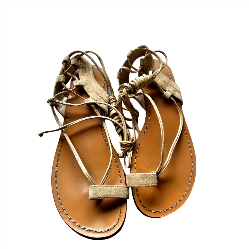 Michael Kors Wrap Strap Leather Suede Gladiator Sandals